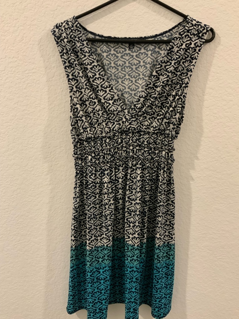 Max Edition Navy & Turquoise Seashell Fit & Flare Dress – Size PL